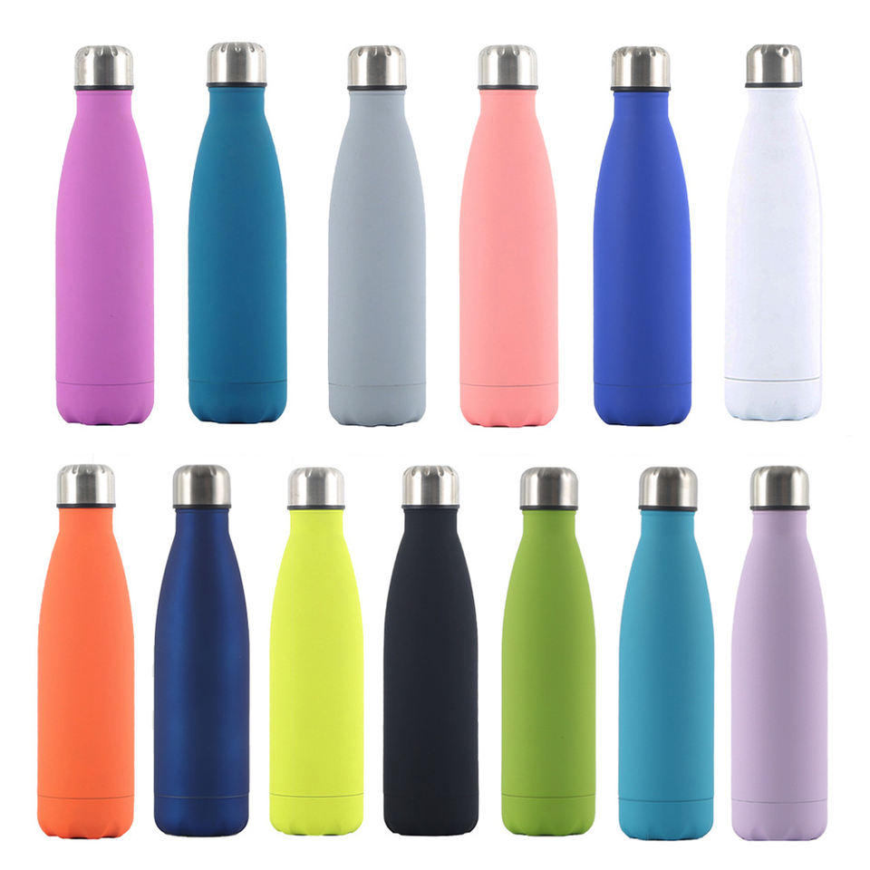 senhua sports water bottle lightweight twist-capthermos riple Insulated shatterproof dtainless steel with carrying pouch, Indigo bllack gradient