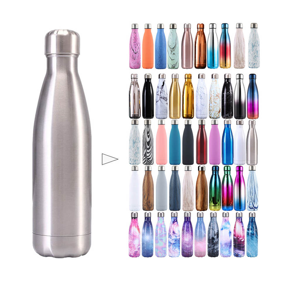 senhua sports water bottle lightweight twist-capthermos riple Insulated shatterproof dtainless steel with carrying pouch, Indigo bllack gradient