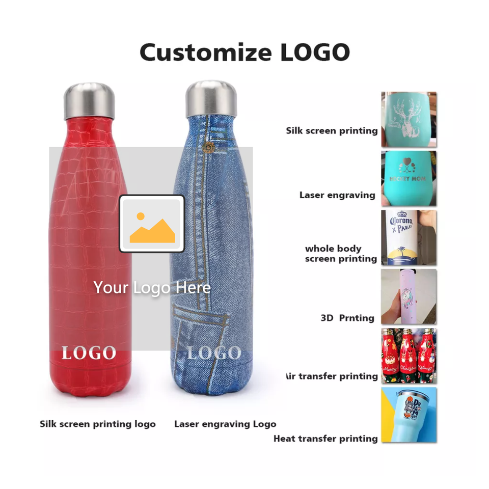 senhua sports water bottle lightweight twist-capthermos riple Insulated shatterproof dtainless steel with carrying pouch, Indigo bllack gradient