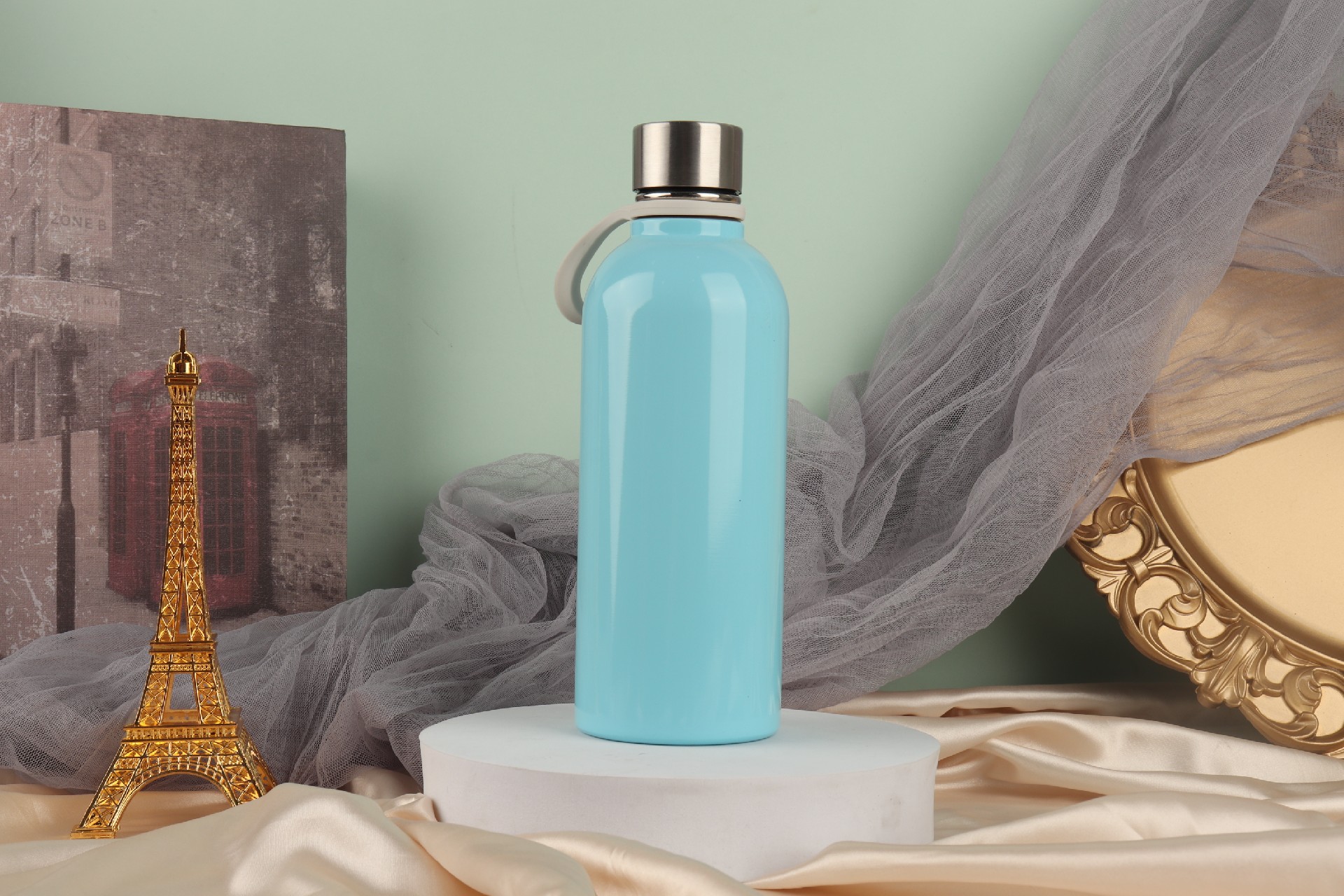 SENHUA  Stainless steel Shape Design Water Bottle 1PC Stainless,600ML Keeps Water 24 Hours Cold,12 Hours Hot,Sweat-Free Exterior Wall, Perfect for the Go and Easy Grip Carrying